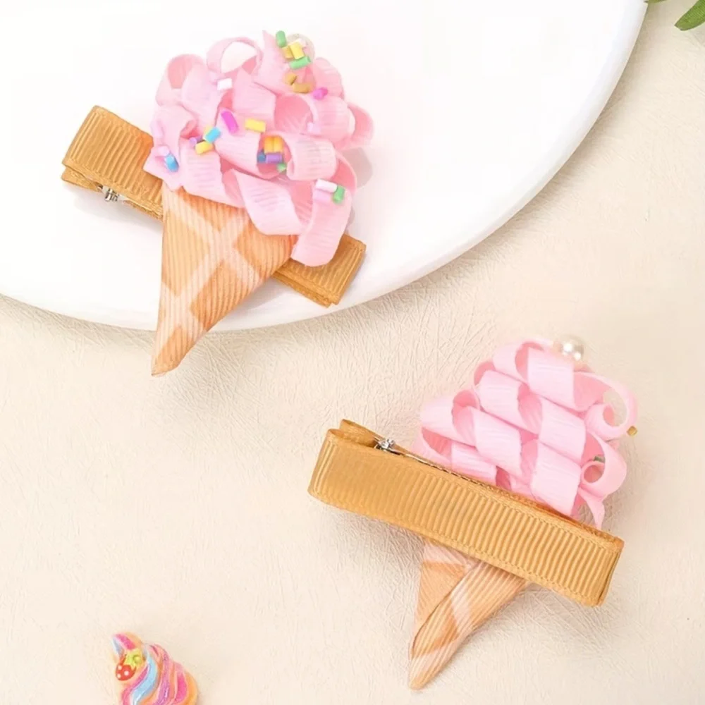 🆕 Pink Ice Cream Hair Clips - Summer